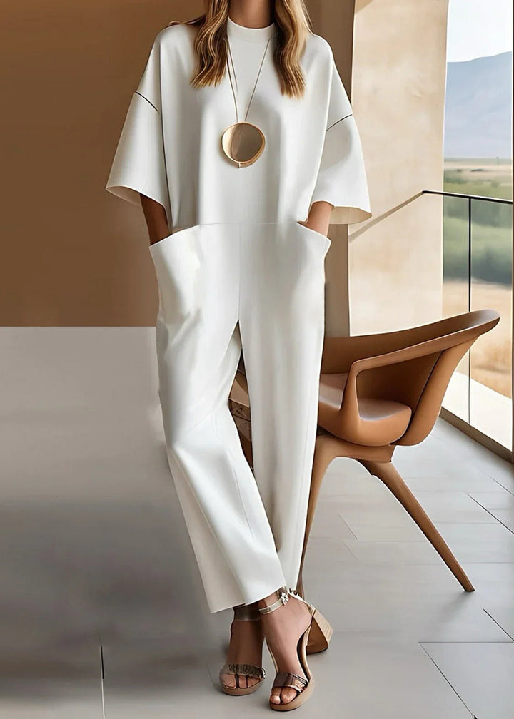 Serina | Chic Short-Sleeve Elegant Jumpsuit