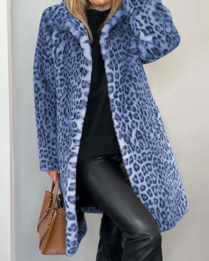 Olivra | Soft Long Leopard Coat