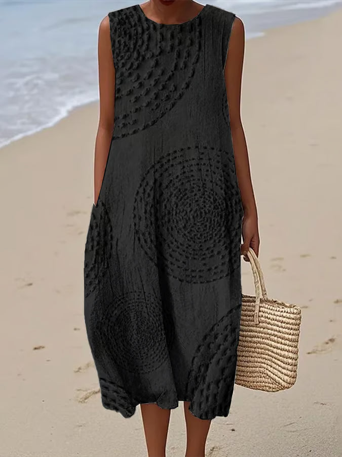 Reina | Solstice Textured Circle Maxi Dress