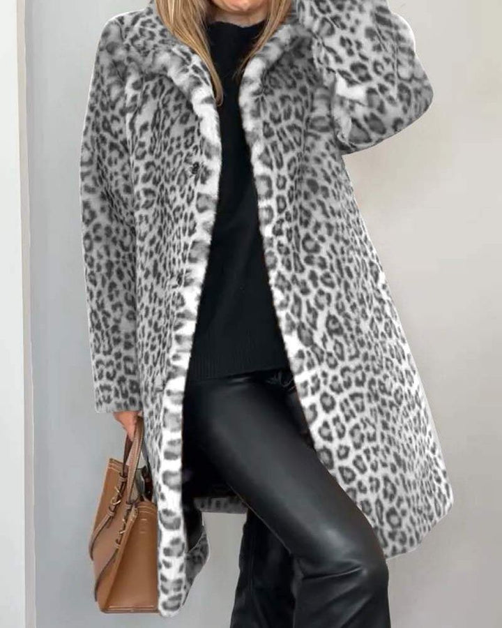 Olivra | Soft Long Leopard Coat