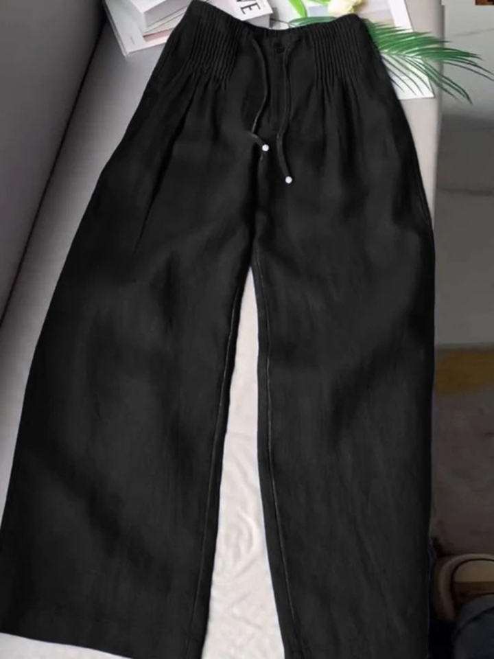 Lorena | Wide-Leg Pants in Cotton–Linen Blend