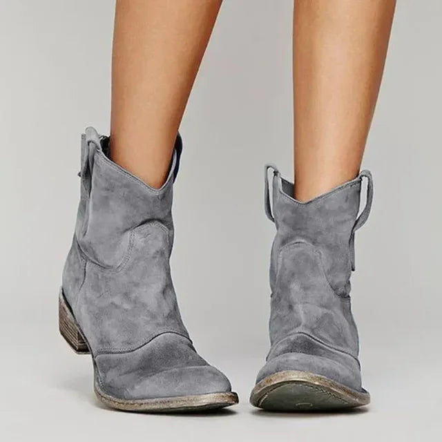 Zerla | Vintage Western Ankle Boots with Modern Touch