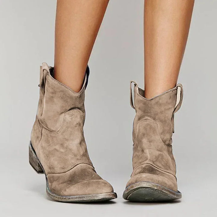 Zerla | Vintage Western Ankle Boots with Modern Touch