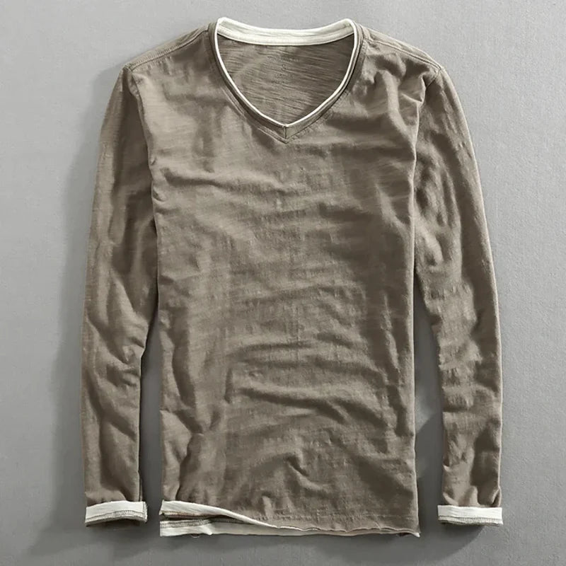 Renor | Essential Daily V-Neck Long Sleeve Tee